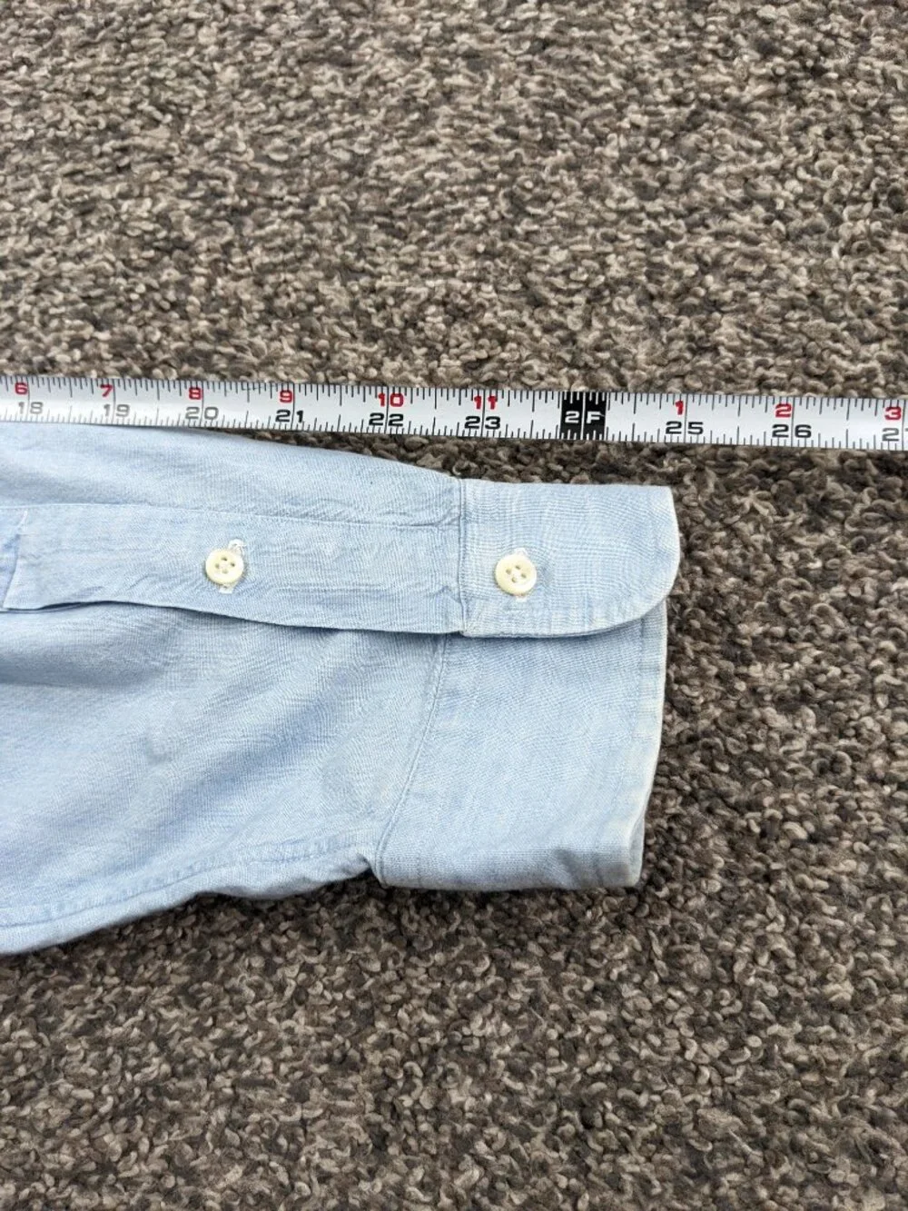 Vintage Polo Ralph Lauren Shirt Chambray Flesh Pony L/S Button Mens Large